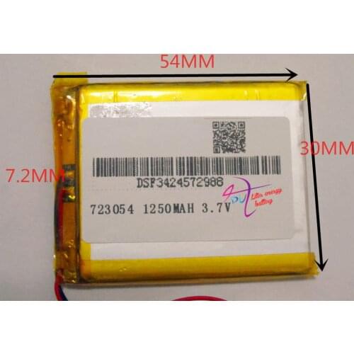 Tablet battery 3.7V polymer battery 1250mAh MP3 player GPS navigation tachograph 723,054