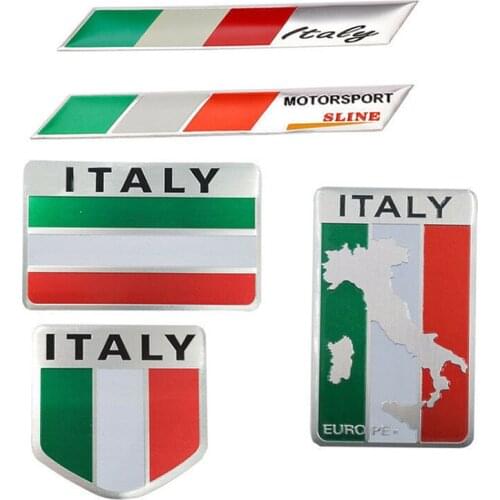 Aluminum 3D Metal ITALY Italian Flag Sticker Emblem Badge Decal Car Decorate