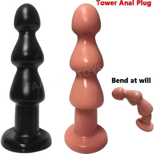 Big Size Anal Beads Butt Plug Suction Cup Anal Plug Dildo Stimulate Toys Masturbators Prostate Massager
