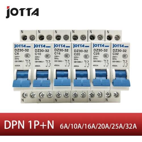 JOTTA DPN 1P+N Mini Circuit breaker MCB 10A 16A 20A 25A 32A