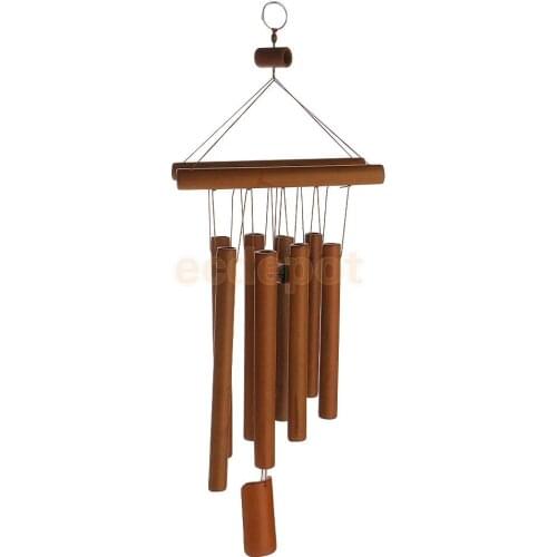 MagiDeal Deep Relaxing 8 Tubes Bamboo Raft Chapel Bells Windmill Wind Chimes Decor Windchime Yard Garden Outdoor Living Wind