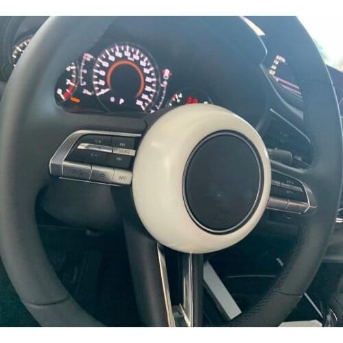 For Mazda Cx-30 Cx30 2020 2021 Carbon Fiber Interior Accessories Steering Wheel Cover Ring Car Sticker Decoration Frame