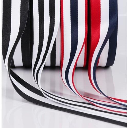 1-3Cm Double Sided Blue Black And White Red Stripe Grosgrain Ribbon Vertical Wave Tape Chevron Ribbon DIY Sewing Fabic Wrap Band