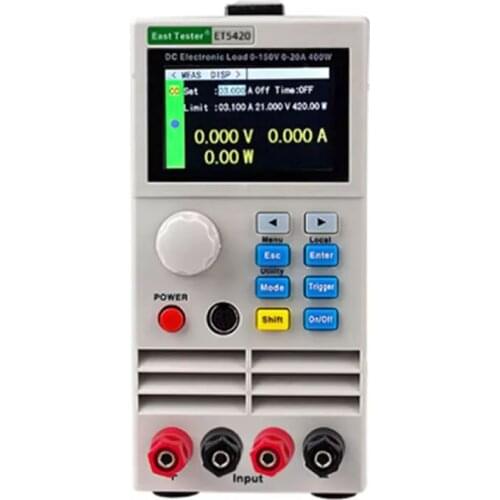 Dual-pass 150V/20A/40A 400W DC electronic load tester ET5420, high-precision adjustable programming, battery discharge