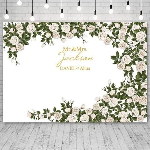 Avezano Backdrop Custom Wedding Engagement Anniversary Flowers Photography Background For Photo Studio Photozone Photocall Props