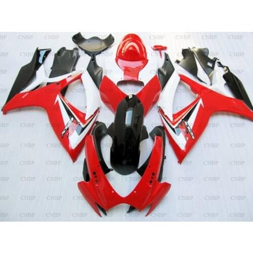 GSXR600 2007 Fairing Kits GSX-R600 2006 - 2007 K6 Red White Fairings GSX-R750 07 Fairings