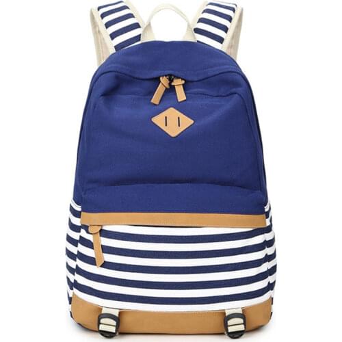 Canvas Backpack women Fashion Bags 2018 New School Student Bag Striped Backpacks