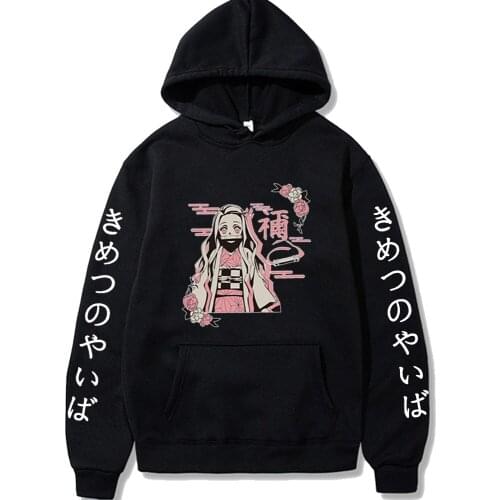Harajuku Anime Demon Slayer Hoodies Kimetsu No Yaib Kamado Nezuko Kawaii Women Winter Oversized Long Sleeve Cartoon Sweatshirt