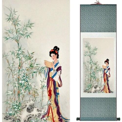 Pretty girl painting Chinese Art Painting Home Office Decoration Chinese painting art figure painting 2019081608