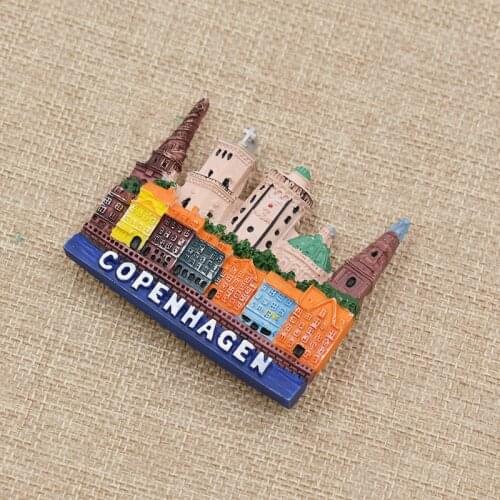 Beautiful Copenhagen Famous Landscape Refrigerator Magnetic Sticker Souvenir Gift DIY Kitchen Decoration Accessories