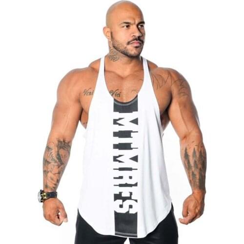 Summer new sports running vest mens fitness stretch breathable I-shaped sleeveless shirt jogger cotton sportswear