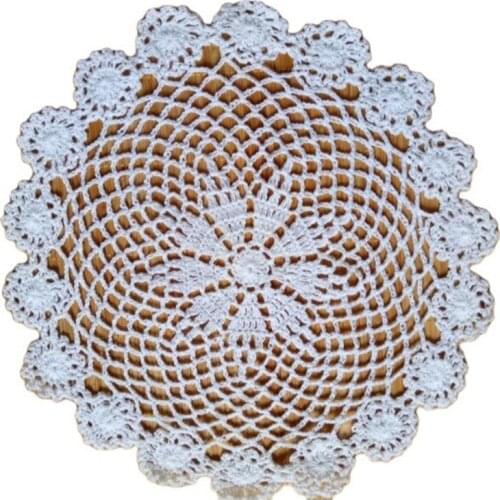 30cm Hot cotton placemat cup coaster mug kitchen Christmas dining table place mat cloth lace Crochet tea coffee doily dish pad