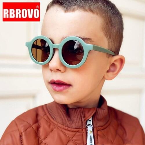 RBROVO 2021 New Children Sunglasses for Girls Round Sunglasses for Kids Cute Personality Baby Anti-UV Sun Glasses for Wholesale
