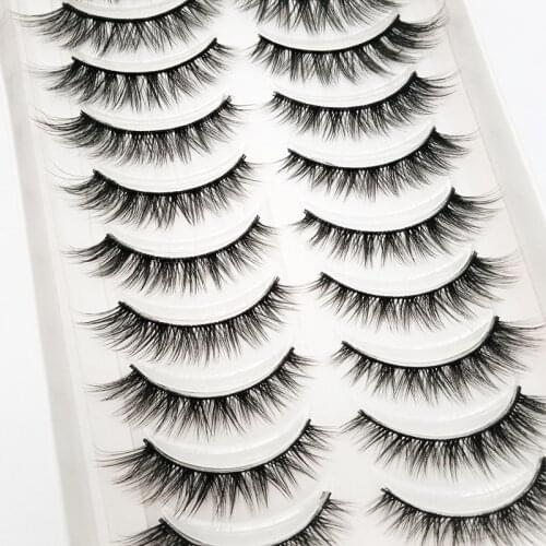 10/20/50/100 boxes 3D Soft Mink Hair False Eyelashes Handmade Wispy Fluffy Long Lashes Natural Eye Makeup Tools Faux Eye Lashes
