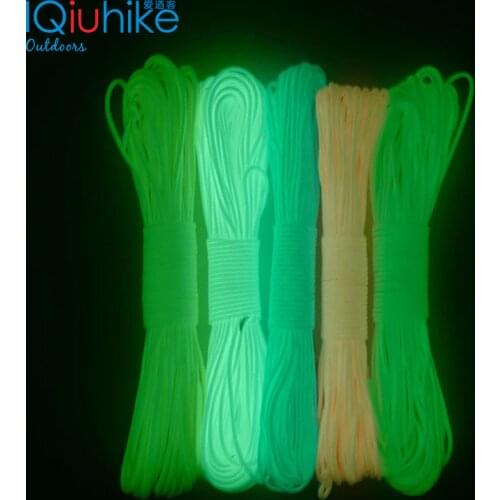 5 Meters Luminous Paracord 550 Parachute Cord Lanyard Rope Mil Spec Type III 7 Strand Climbing Camping Survival Equipment