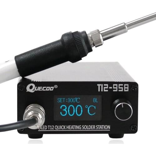 QUICKO STM32 V3.1S T12 Soldering Station OLED DIY Aluminum Alloy FX9501 Handle Electric Tools Holder Auto-sleep T12 Iron Tips