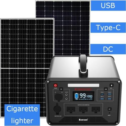 Solar energy system 1000W 1000Wh Portable Power Station with LifePO4 battery Off Grid Rechargeable ups Outdoor