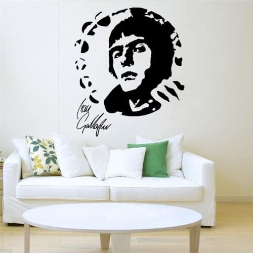 Liam Gallagher Portrait Wall Art Stickers Rock Music Star Signature Wall Decals Home Interior Decoraiton Poster AZ976