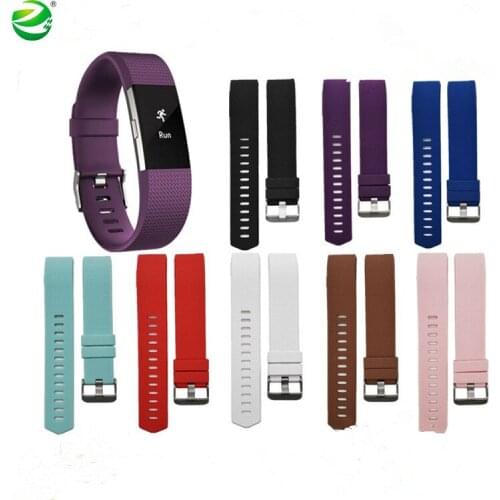 ZycBeautiful Watch strap band Silicone Sport bracelet belt replacement wristband For Fitbit charge2 heart rate watch