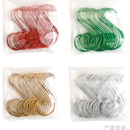 20pcs Mini S-Shaped Hooks Clothes Towel Hooks Christmas Tree Decorations Hanging Ornament Party Home Room Decor New Year 2022