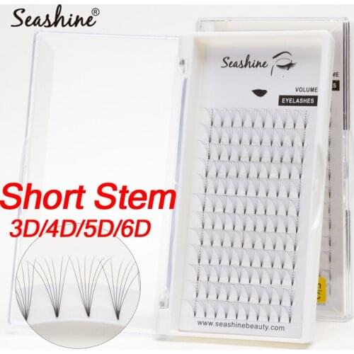 Seashine Short Stem Prefanned Makeup Fake Eyelashes Lash Extensions Premade Volume Fans Eyelashes Extension Lashes Supplies