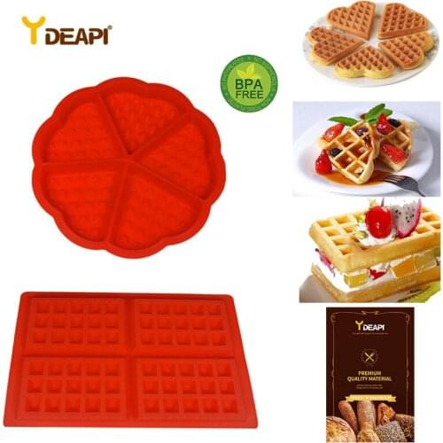 YDEAPI Silicone Cake Waffle Molds Maker Pan Microwave Baking Cookie Muffin Mould Cooking Tool Kitchen Accessories Supplies