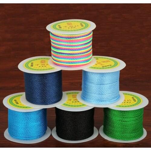 High Quality Size 2mm 49 Yards/Roll 20 Colors Chinese Knot Cord String Cord for Jewelry & Craft Making For DIY Hand Stitching