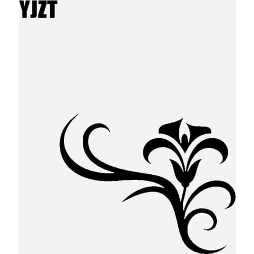 YJZT 16.4CM*13.1CM Decorative Design Of Narcissus Car Sticker Vinyl Decal Black/Silver C23-0587