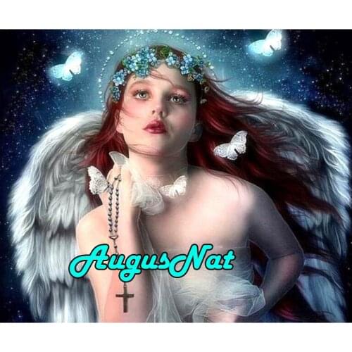 Women diamond painting angle girl diamont embroidery full square gem painting pearl oil paint by number canvas paint lady decor