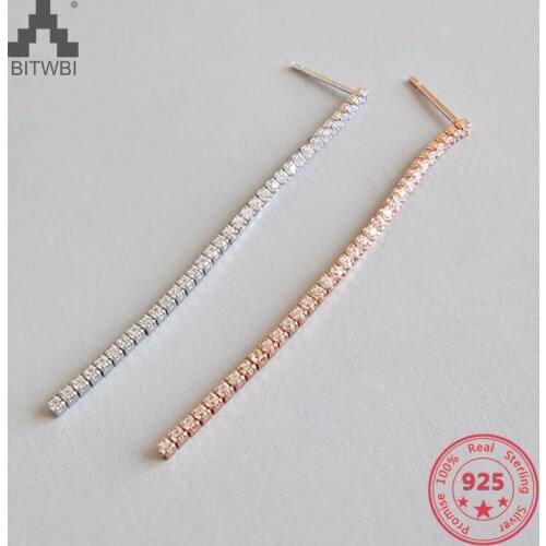 Wholesale Fashion Authentic 925 Sterling Silver Shooting Stars Zircon Earrings long Tassel Jewelry For Women