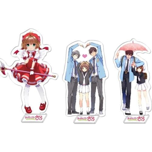 16cm Anime Cardcaptor Sakura Keychain KINOMOTO SAKURA Acrylic Figures Key Chain Ring School Bag Pendant Gift for Girls Pendant