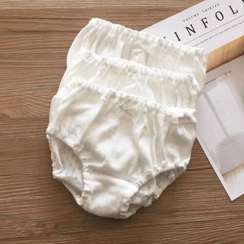 3/PCS Boys Briefs Bamboo Cotton Childrens Underwear White Version Baby Bread Pants Girls Underwear Kids Briefs