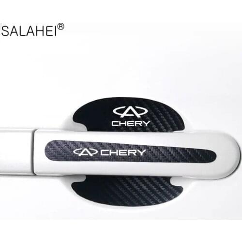 8pcs Car Door Bowl Handle Carbon Fiber Protector Sticker For Chery Tiggo 2 7 3 5 T11 M11 A1 Fulwin QQ A3 A5 Amulet Fora Eastar