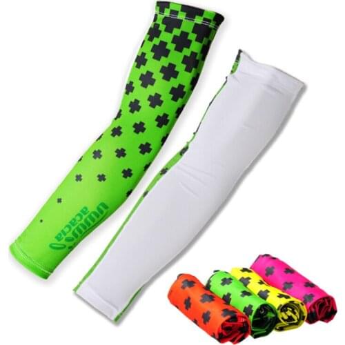 ACACIA Arm WarmersCooling Print Lycra Arm Sleeves Sun Protective UV Cover Sports Golf Fishing Cycling Arm Covers Armers 4 Colors