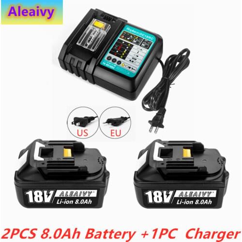 Genuine WIth Charger BL1860 Rechargeable Battery 18V 8000mAh Lithium Ion for Makita 18v Battery 8Ah BL1850 BL1880 BL1860B LXT400