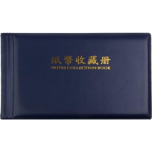 Banknote Currency Album Paper Money Pocket 30 Pages for Collectible Display Royal Blue
