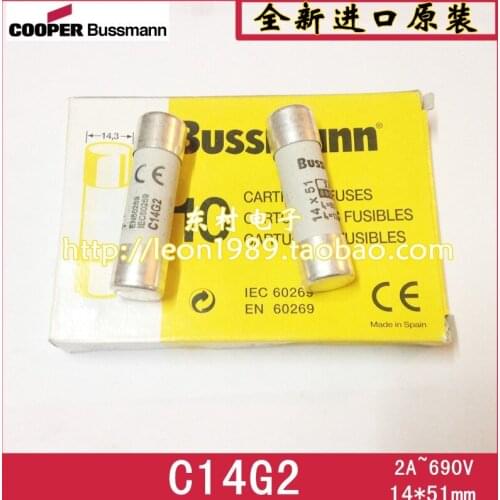 US imports Bussmann fuse C14G2 2A C14G4 4A 690V 14 * 51mm fuse