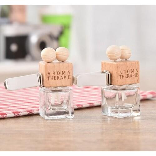 Car Inter Clear Glass Pendant Essential Oils Car Bottle Hanging Glass Bottle Car-styling Car Ornament Empty Air Freshener Bottle