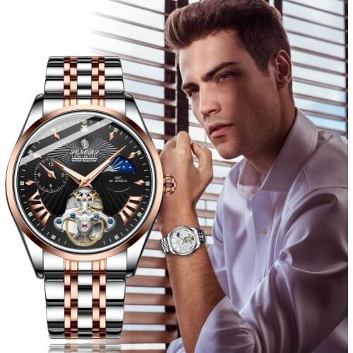 SENORS Top Brand Men Mechanical Watch Fashion Luxury Business Watches Mens Stainless Steel Automatic Self-Winding Wristwatch