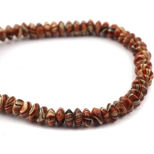 DoreenBeads Wood Spacer Beads Abacus Coffee Stripe About 8mm( 3/8") Dia, Hole: Approx 2.3mm, 47cm(18 4/8") long, 1 Strand