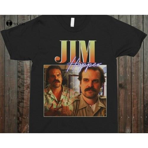 Jim Hopper David Harbour Stranger 90S Crewneck Vintage T-Shirt Tee Shirt