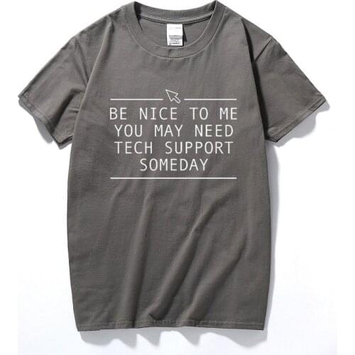 Funny Tech Support Printed Mens T Shirt Novelty Gift Tee Computer Geek Smart Cotton Casual Short Sleeve T-shirt Tops