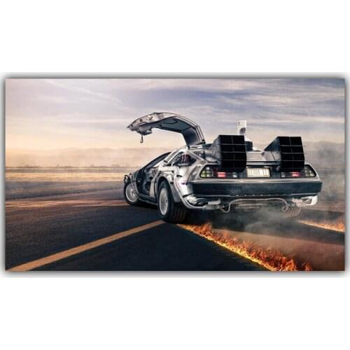 Back To The Future The Car Delorean Cool Car Classic Movie Art Poster Print Wall Art for Living Room Home Decor Frame