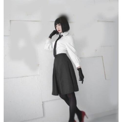 1 set Anime Bungou Stray Dogs Akiko Yosano Tops & Skirt & Tie & Gloves Cosplay Costume School Uniform Suit for Women Girl Gift