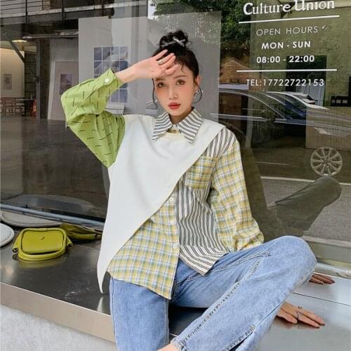 Блузки в полоску KUANGNAN China At AliExpress