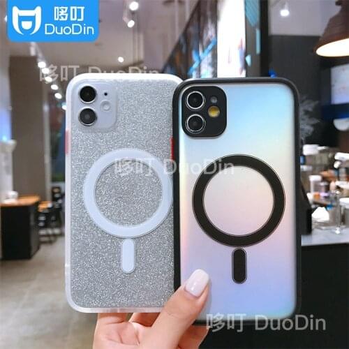 DuoDin Mag Safe Adsorption Magnet iPhone 11 12 Pro Max Anti Drop Transparent Matte Protection Soft Protection Mobile Phone Case
