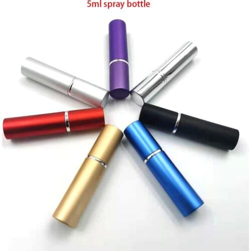 1PCS 5ml Refillable Portable Mini Perfume Glass Bottle Travel Aluminum Spray Scent Pump Atomizer Empty Metal Atomizer Sprayer