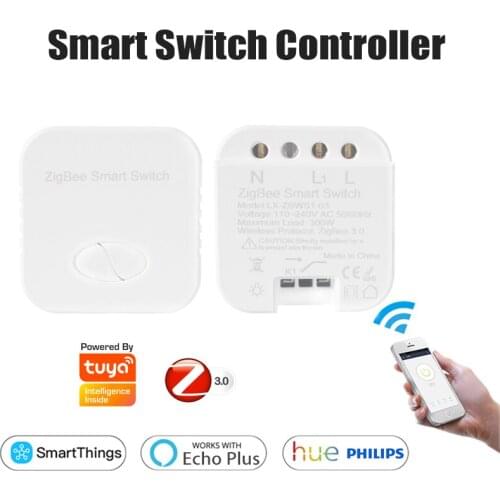 TUYA DIY Mini ZIGBEE Module Smart Light Breaker Controller Switch Smart Life APP Remote Control compatible Echo Plus