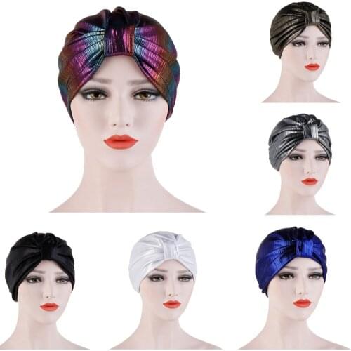 Muslim inner hijab caps bohemia turban cashmere cross wrap head Indian hat wool knitting hijab bonnet turbante cap ready to wear