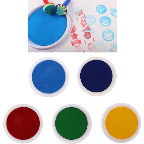 5 Colors Large Round 15cm Ink Pads Stamps for Kids Children Finger Painting Craft Card Making Toys